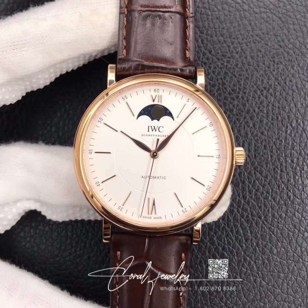 Replica Iwc Portofino Moon Phase Iw459401 Mks Factory Brown Strap (1)