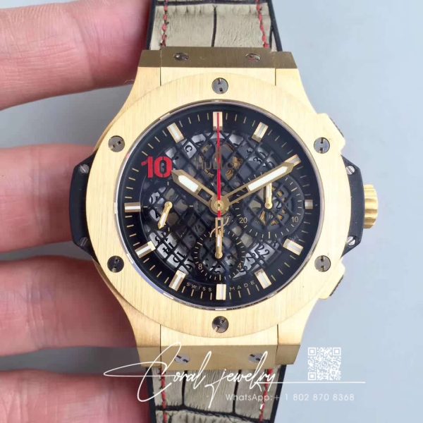 Replica Hublot Big Bang Aero Bang Gold 311.px.1180.gr Black Skeleton Dial (1)