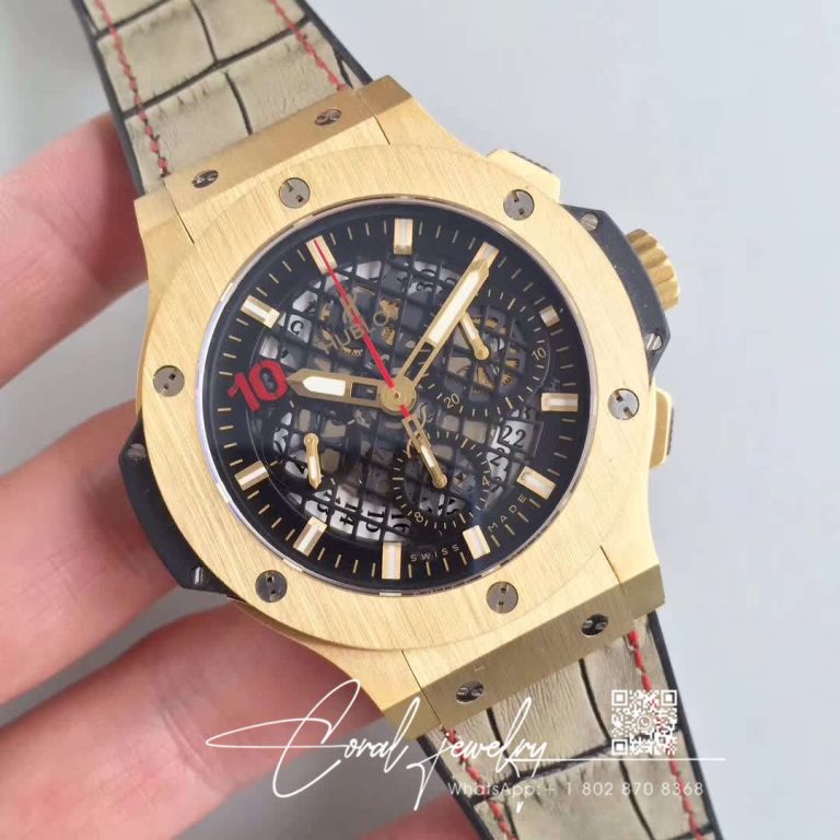 Replica Hublot Big Bang Aero Bang Gold 311.px.1180.gr Black Skeleton Dial (2)