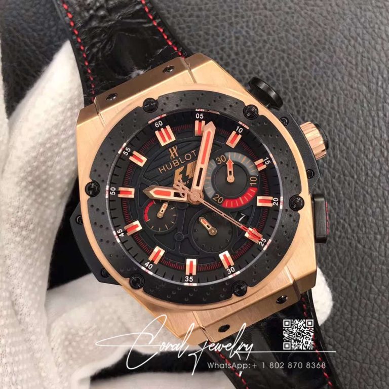 Replica Hublot King Power Ferrari F1 V6 Factory Black Strap (2)