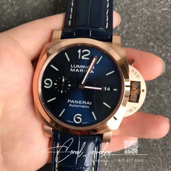 Replica Panerai Luminor Marina Goldtech Pam01112 Vs Factory Blue Dial (1)