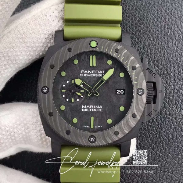 Replica Panerai Submersible Marina Militare Carbotech 47mm Pam00961 Vs Factory (1)