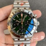 Replica Breitling Chronomat Ab01343a1l1a1 Gf Factory Stainless Steel Green Dial (2)