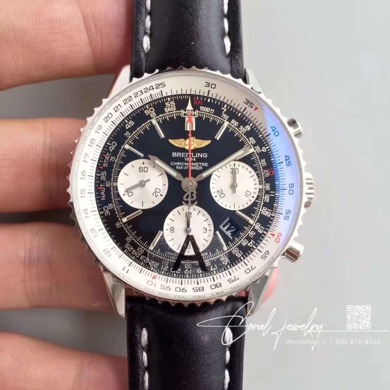 Replica Breitling Navitimer Gmt Ab044121bd24441xa20ba.1 Jf Factory Black Dial (1)