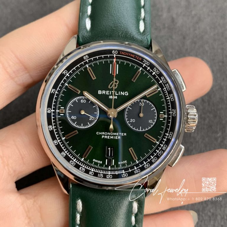 Replica Breitling Premier B01 Chronograph Ab0118a11l1x1 Gf Factory Green Strap (1)