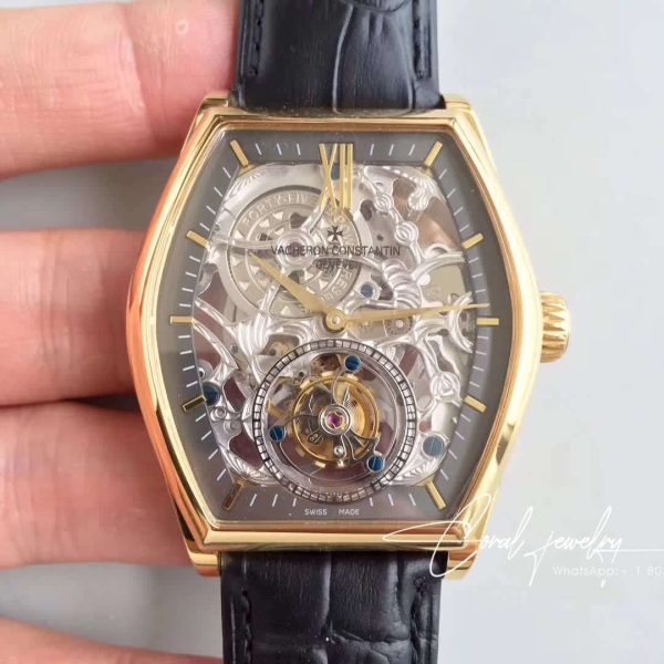 Replica Vacheron Constantin Malte Tourbillon Rose Gold Skeleton Dial