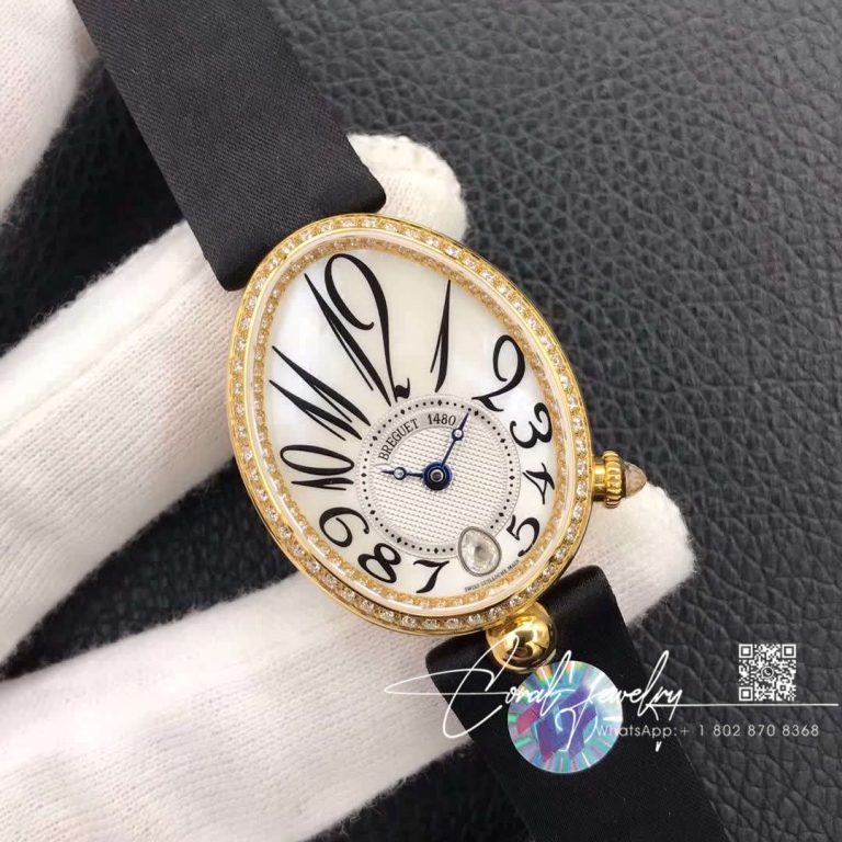 Replica Breguet Reine De Naples 8918ba58864.d00d Ladies Zf Factory Yellow Gold Mother Of Pearl Dial (2)