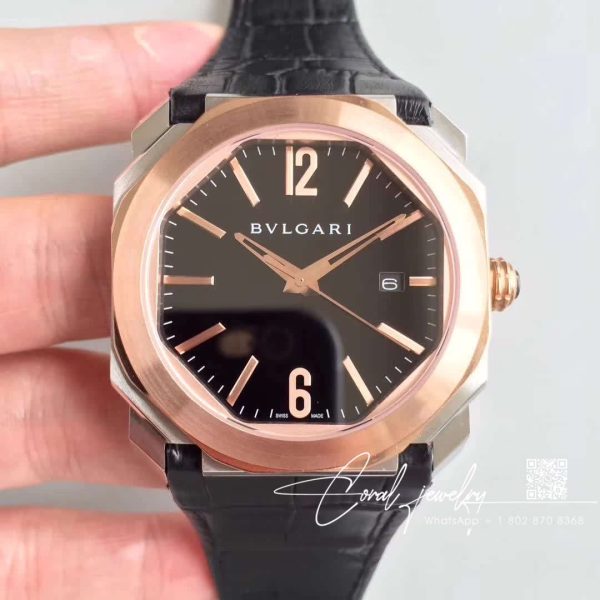 Replica Bvlgari Octo 101963 Bgop41bgld Bv Factory Rose Gold Black Dial (1)