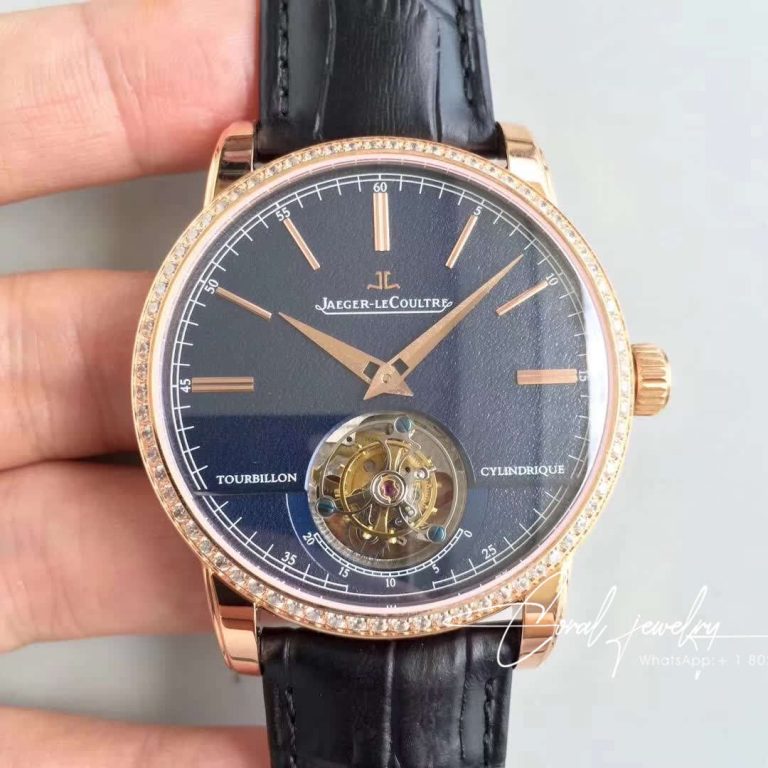 Replica Jaeger Lecoultre Master Grande Tradition Tourbillon R8 Factory Blue Dial (1)