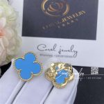 Van Cleef & Arpels Magic Alhambra Earrings 18k Yellow Gold Turquoise Vcarb90200 (3)