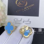 Van Cleef & Arpels Magic Alhambra Earrings 18k Yellow Gold Turquoise Vcarb90200 (4)