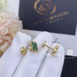 Van Cleef & Arpels Sweet Alhambra Earstuds Yellow Gold, Malachite (3)