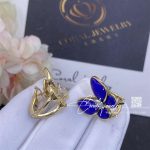 Van Cleef & Arpels Two Butterfly Earrings Yellow Gold, Diamond, Lapis Lazuli Vcarp3do00 (4)