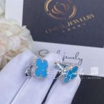 Van Cleef & Arpels Vintage Alhambra Earrings White Gold, Turquoise (2)