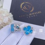 Van Cleef & Arpels Vintage Alhambra Earrings White Gold, Turquoise (5)