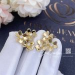 Van Cleef & Arpels Frivole Earrings, 3 Flowers, Mini Model Yellow Gold, Diamond Vcarp2dv00 (3)