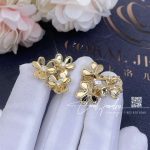 Van Cleef & Arpels Frivole Earrings, 3 Flowers, Mini Model Yellow Gold, Diamond Vcarp2dv00 (4)