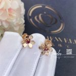 Van Cleef & Arpels Frivole Earrings, Mini Model Rose Gold, Ruby Vcarp7sa00 (2)