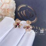 Van Cleef & Arpels Frivole Earrings, Mini Model Rose Gold, Ruby Vcarp7sa00 (3)