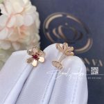 Van Cleef & Arpels Frivole Earrings, Mini Model Rose Gold, Ruby Vcarp7sa00 (4)