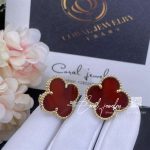 Van Cleef & Arpels Magic Alhambra Earrings Yellow Gold, Carnelian (3)