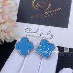 Van Cleef & Arpels Magic Alhambra Earrings 18k White Gold Turquoise Vcarb90200 (5)