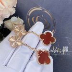 Van Cleef & Arpels Magic Alhambra Earrings, 2 Motifs Rose Gold, Carnelian Vcarp7rq00 (5)