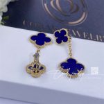 Van Cleef & Arpels Magic Alhambra Earrings, 2 Motifs Yellow Gold, Lapis Lazuli (6)