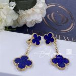 Van Cleef & Arpels Magic Alhambra Earrings, 2 Motifs Yellow Gold, Lapis Lazuli (7)