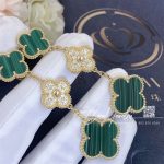 Van Cleef & Arpels Magic Alhambra Earrings, 3 Motifs Yellow Gold, Diamond, Malachite Vcaro9ii00 (1)