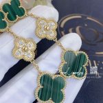 Van Cleef & Arpels Magic Alhambra Earrings, 3 Motifs Yellow Gold, Diamond, Malachite Vcaro9ii00 (3)