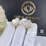 Van Cleef & Arpels Pure Alhambra Earstuds 18k Yellow Gold, Mother Of Pearl Vcara38800 (1)