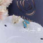 Van Cleef & Arpels Two Butterfly Earrings Yellow Gold, Diamond, Turquoise Vcarp7us00 (3)