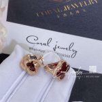 Van Cleef & Arpels Vintage Alhambra Earrings Rose Gold, Carnelian Vcard40400 (4)