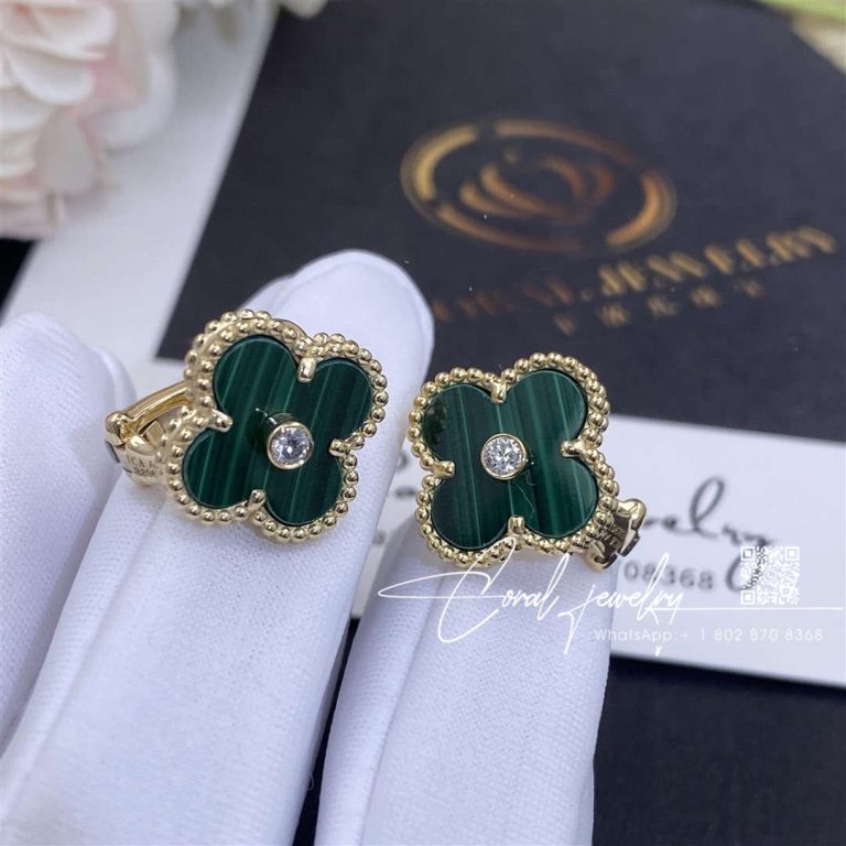 Van Cleef & Arpels Vintage Alhambra Limited Edition Malachite Earrings (2)