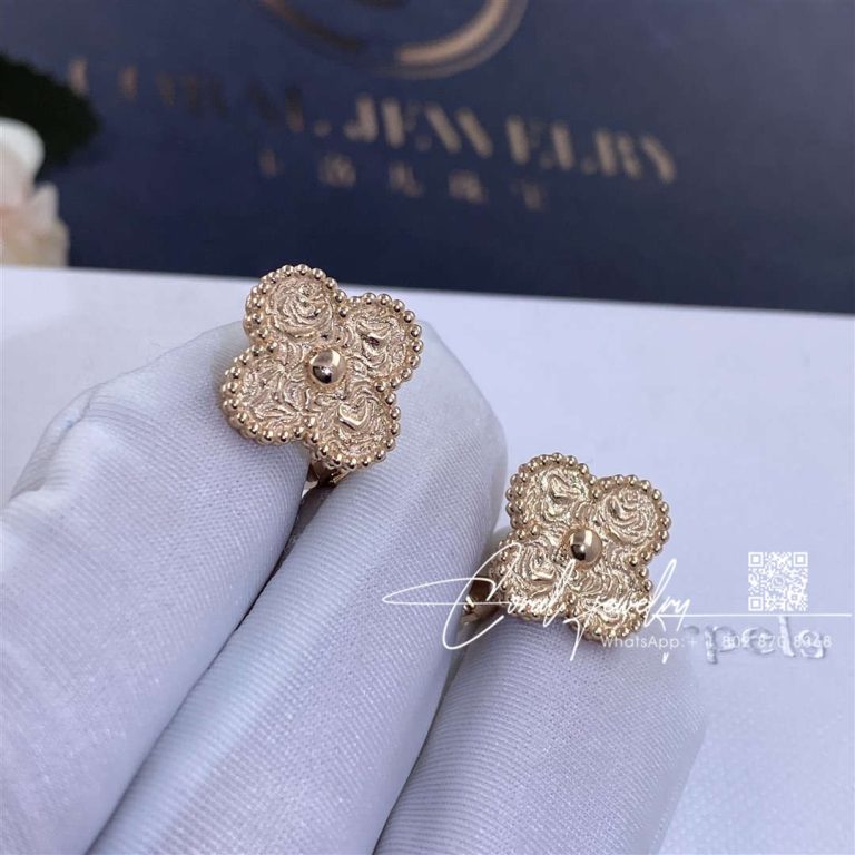 Van Cleef & Arpels Vintage Alhambra Earrings Rose Gold Vcarn9t400 (1)