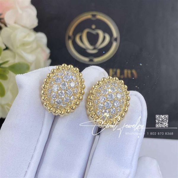 Van Cleef & Arpels Perlée Diamonds Pavé Earrings 18k Yellow Gold, Diamond Vcarp7uw00 (1)