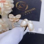 Van Cleef & Arpels Two Butterfly Between The Finger Ring Rose Gold, Diamond, Mother Of Pearl Vcaro7al00 (4)