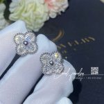 Van Cleef & Arpels Vintage Alhambra Earrings White Gold, Diamond Vcara44600 (2)