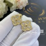 Van Cleef & Arpels Vintage Alhambra Earrings Yellow Gold, Diamond Vcara44700 (5)