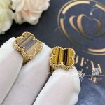 Van Cleef & Arpels Vintage Alhambra Earrings Yellow Gold, Tiger Eye Vcard40500 (3)