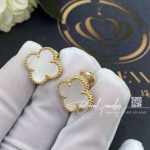 Van Cleef & Arpels Vintage Alhambra Earrings Yellow Gold, Mother Of Pearl Vcara44100 (3)