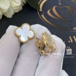 Van Cleef & Arpels Vintage Alhambra Earrings Yellow Gold, Mother Of Pearl Vcara44100 (4)