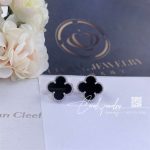 Van Cleef & Arpels Vintage Alhambra Earrings White Gold, Onyx (2)