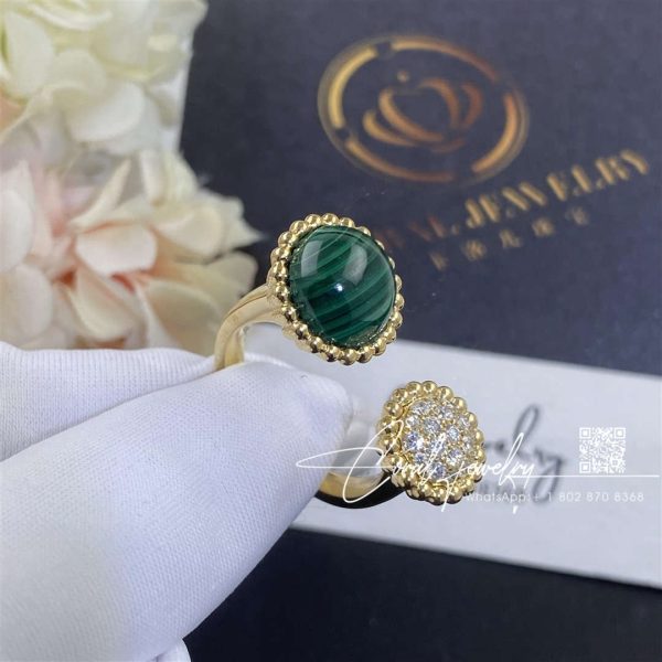 Van Cleef & Arpels Perlée Couleurs Between The Finger Ring Yellow Gold, Diamond, Malachite Vcaro9su00 (2)