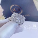 Van Cleef & Arpels Snowflake Diamond Platinum Band Ring Vcaro3rm00 (9)