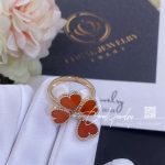 Van Cleef & Arpels Sweet Alhambra Effeuillage Ring Rose Gold, Carnelian, Diamond Vcarn5p600 (3)