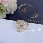 Van Cleef & Arpels Sweet Alhambra Effeuillage Ring Yellow Gold, Diamond, Mother Of Pearl Vcarn5p300 (4)