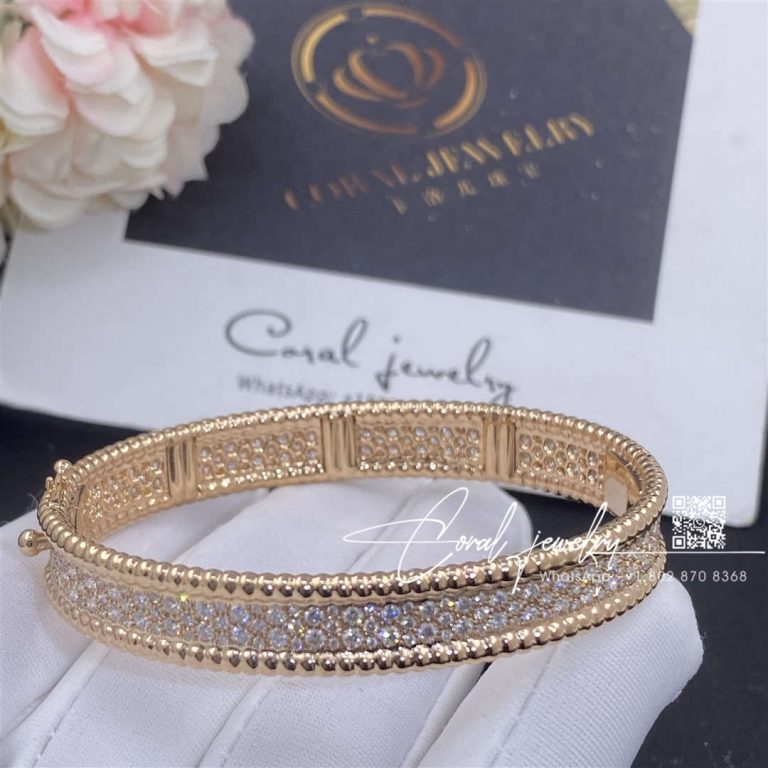 Van Cleef & Arpels Perlée Diamonds Bracelet, 3 Rows, Rose Gold, Diamond Vcarp5e600 (1)