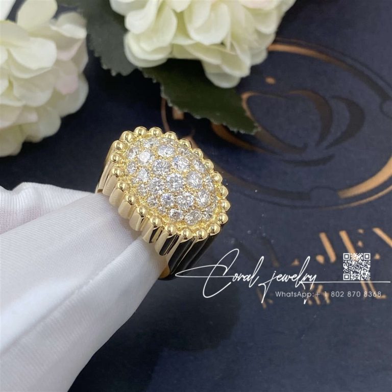 Van Cleef & Arpels Perlée Diamonds Pavé Ring Yellow Gold, Diamond Vcarp6ap00 (2)